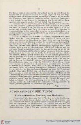 1: Keltisch-helvetische Siedlung von Hochstetten