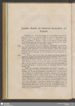Secundäre Minerale der böhmischen Quarzporphyre und Porphyrite