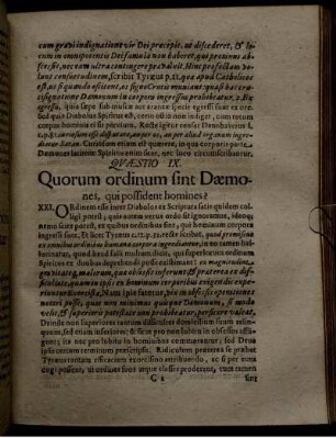 Quaestio IX. Quorum ordinum sint Daemones, qui possident homines?
