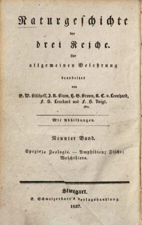 Lehrbuch der Zoologie, 3. Spezielle Zoologie: Amphibien, Fische, Weichthiere