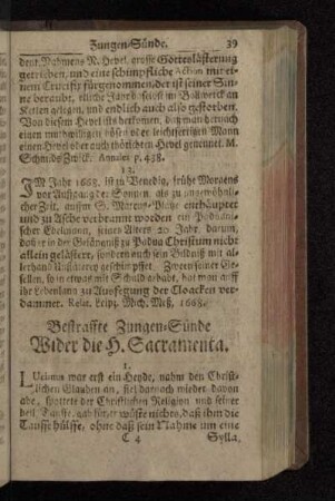 Bestraffte Zungen-Sünde Wider die H. Sacramenta.