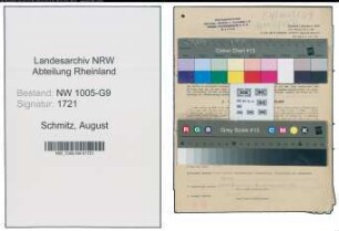 Entnazifizierung August Schmitz , geb. 10.04.1888 (Ingenieur)