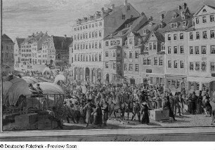 Messscene im Brühl zu Leipzig : Der Leipziger Brühl während der Messe