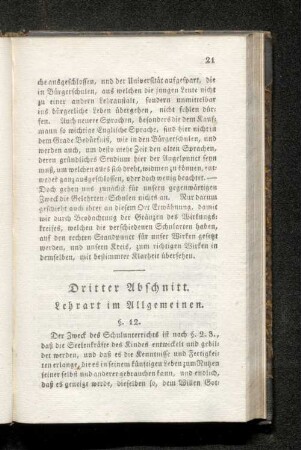Dritter Abschnitt. Lehrart im Allgemeinen.