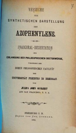 Versuche zur synthetischen Darstellung des Azophenylens : Inaugural-Dissertation