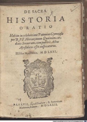 De sacra historia oratio