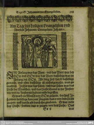 Am Tage des heiligen Evangelisten und Apostels Johannis, Evangelium Joh. am 1.