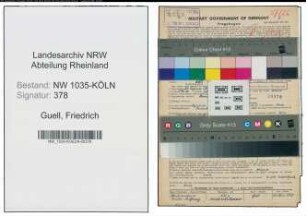 Entnazifizierung Friedrich Guell , geb. 21.02.1901 (Bergbauangestellter)