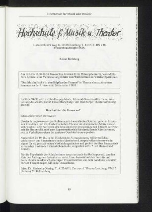 Hochschule für Musik und Theater