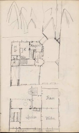 Villa: Grundrisse, Details (aus: Skizzenalbum 3)