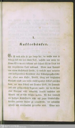 I. Kaffeehäuser