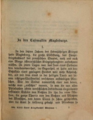 Eines Kriegsknechts Abenteuer : historische Novelle, 1