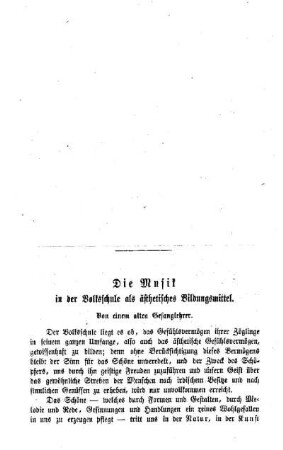 Die Musik in der Volksschule als ästhetisches Bildungsmittel