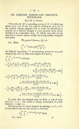 ON CERTAIN SERIES AND DEFINITE INTEGRALS.