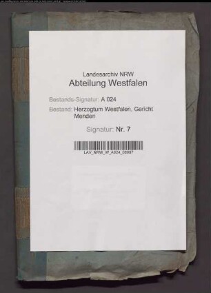 Protokolle des Großherzoglich Hessischen Amtsgerichts Menden