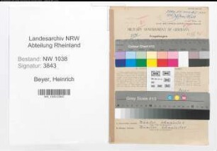 Entnazifizierung Heinrich Beyer , geb. 28.11.1905 (Angestellter)