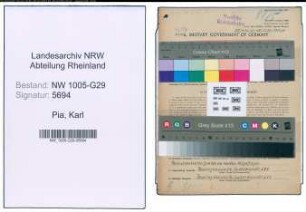 Entnazifizierung Karl Pia , geb. 17.12.1905 (Schaffner)