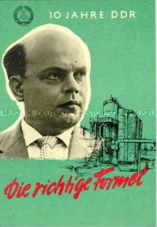 Informationsbroschüre über Wolcrylon-Produktion im VEB Agfa Wolfen unter Abteilungsleiter Dr. Lange, anlässlich des 10. Jahrestages der DDR-Gründung