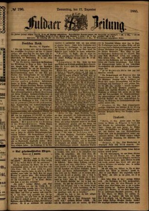 Ausgabe vom Donnerstag, den 17. Dezember 1885.