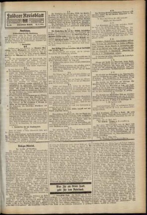 Zweite Ausgabe vom Mittwoch, den 14. April 1915.