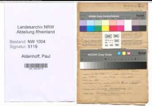 Entnazifizierung Paul Aldenhoff , geb. 03.05.1896 (Techniker)