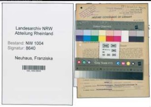Entnazifizierung Franziska Neuhaus , geb. 18.08.1906 (Kaufm.Angestellte)