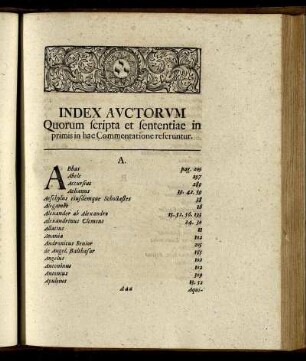 Index Auctorum.