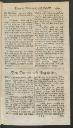 Bey Donner und Ungewitter