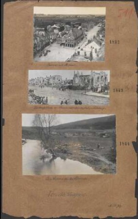 Die Hauptstraße von Péronne nach dem deutschen Rückzug
