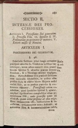 Articulus I. Processiones Dei Generatim.