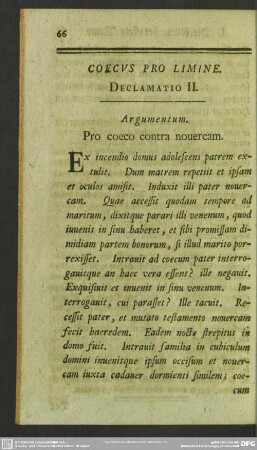 Coecus Pro Limine. Declamatio II.