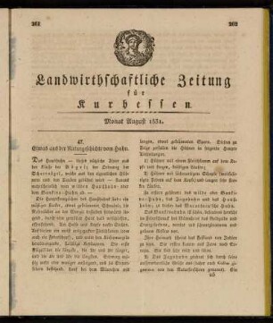 Monat August 1831
