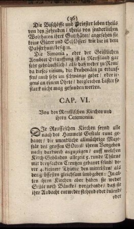 Cap. VI. Von den Reussischen Kirchen und ihren Ceremoniis