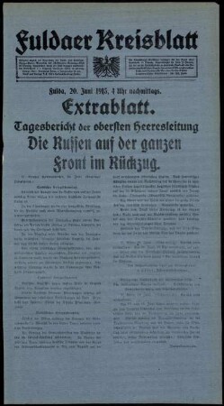 Ausgabe vom Sonntag, den 20. Juni 1915.