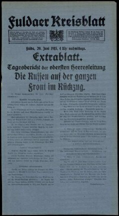 Ausgabe vom Sonntag, den 20. Juni 1915.