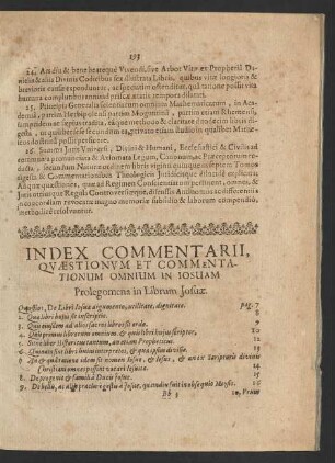 Index Commentarii ...