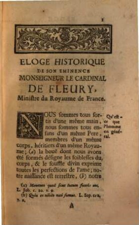 Eloge historique du Cardinal de Fleury