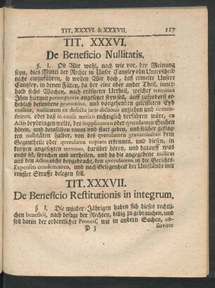 Tit. XXXVII. De Beneficio Restitutionis in integrum.