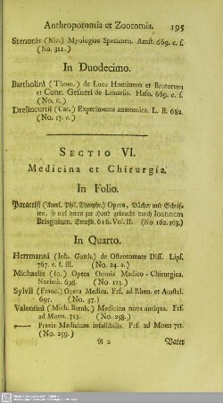 Sectio VI. Medicina et Chirurgia