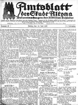 Nummer 28 : Freitag, den 13. Juli 1923