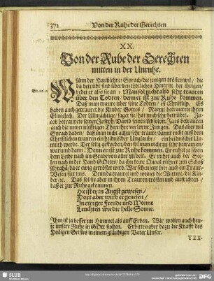 XX. Von der Ruhe der Gerechten mitten in der Unruhe