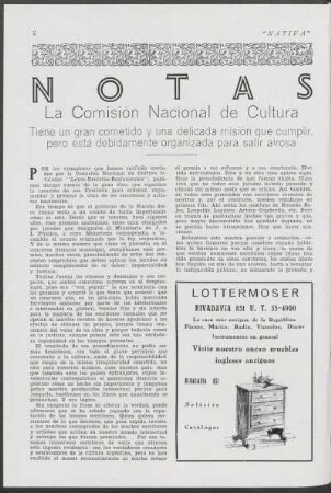Notas - La Comisión Nacional de Cultura