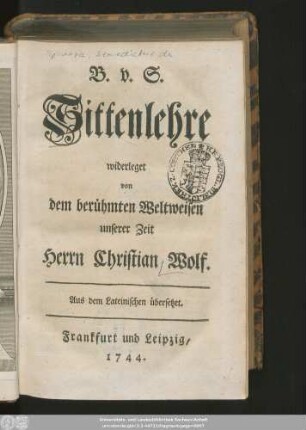 B.v.S. Sittenlehre