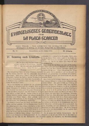 No. 43. Buenos Aires, den 20. Oktober 1920. 26. Jahrgang