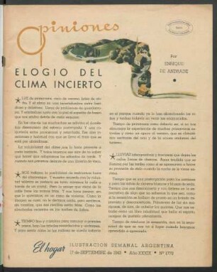 Opiniones : Elogio del clima incierto