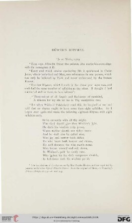 Dürer's rhymes