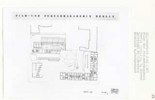 Film- und Fernsehakademie, Berlin-Charlottenburg (Diplomarbeit bei Bernhard Hermkes): Grundriss 4. Obergeschoss 1:200
