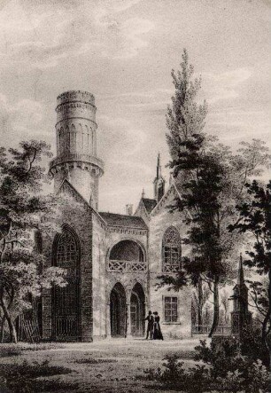 Ansichten Karlsruher Gebäude, Bauwerke und Denkmäler. Gotischer Turm