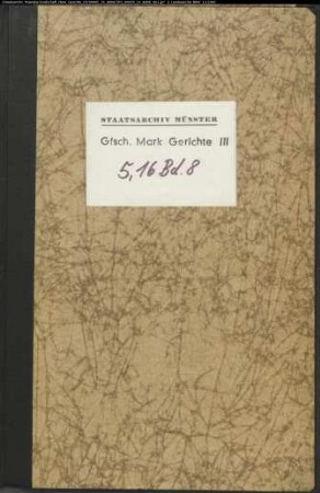 Belege zum Hypothekenbuch ("Scrinium") des Ksp. Rönsahl Bd. 8