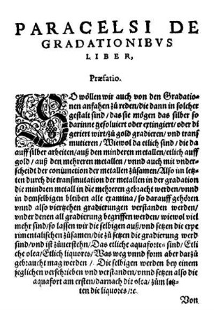 Paracelsi De Gradationibvs Liber,